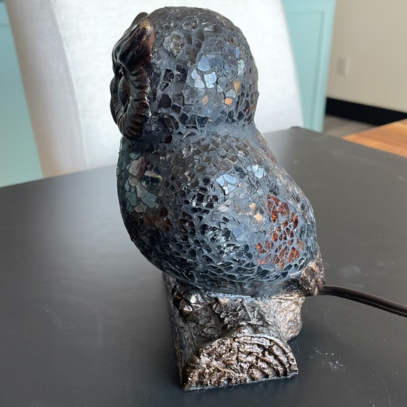 *SOLD*****Vintage Mosaic Crackle Glass Night Owl Table Nightstand Lamp - Picture 7 of 16